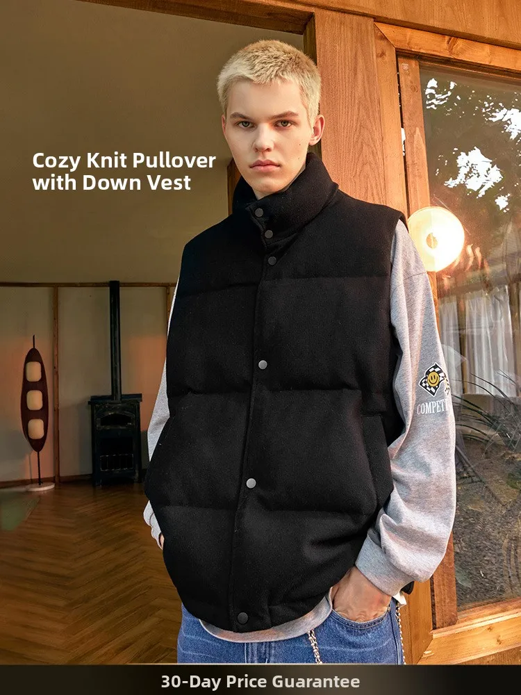 

Американский ретро-жилет 90-х годов, белый, однотонный, из грубого трикотажа, свободного кроя, для подростков, осенне-зимняя новинка