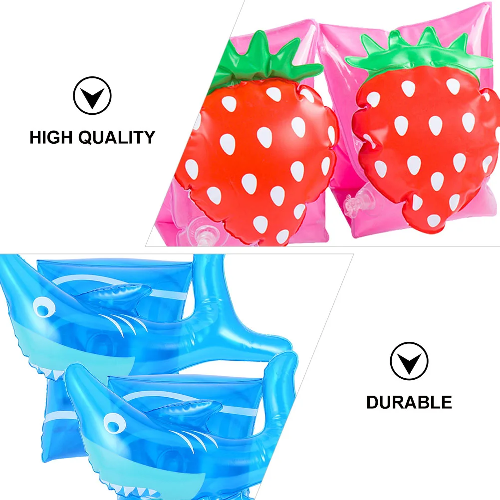 

2 Pairs Children Swimming Armbands High Quality PVC Kids Floats Inflatable Arm Rings Pool Comfortable Design Strong