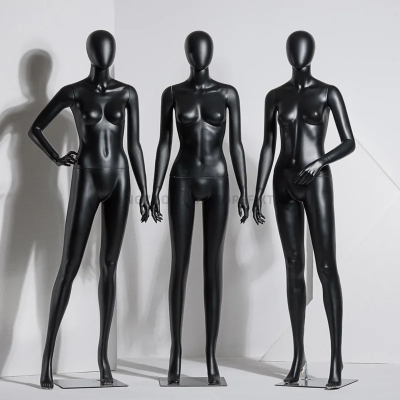 Matte black female display manikin full body sports clothing store clothing female stand dummy 1 PCS