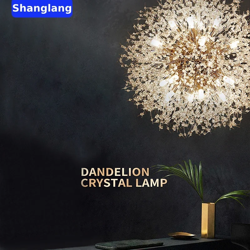 Snowflake Chandelier Nordic Style Modern Lamp Creative Personality Crystal Model Atmosphere Light Luxury Living Room Decoration