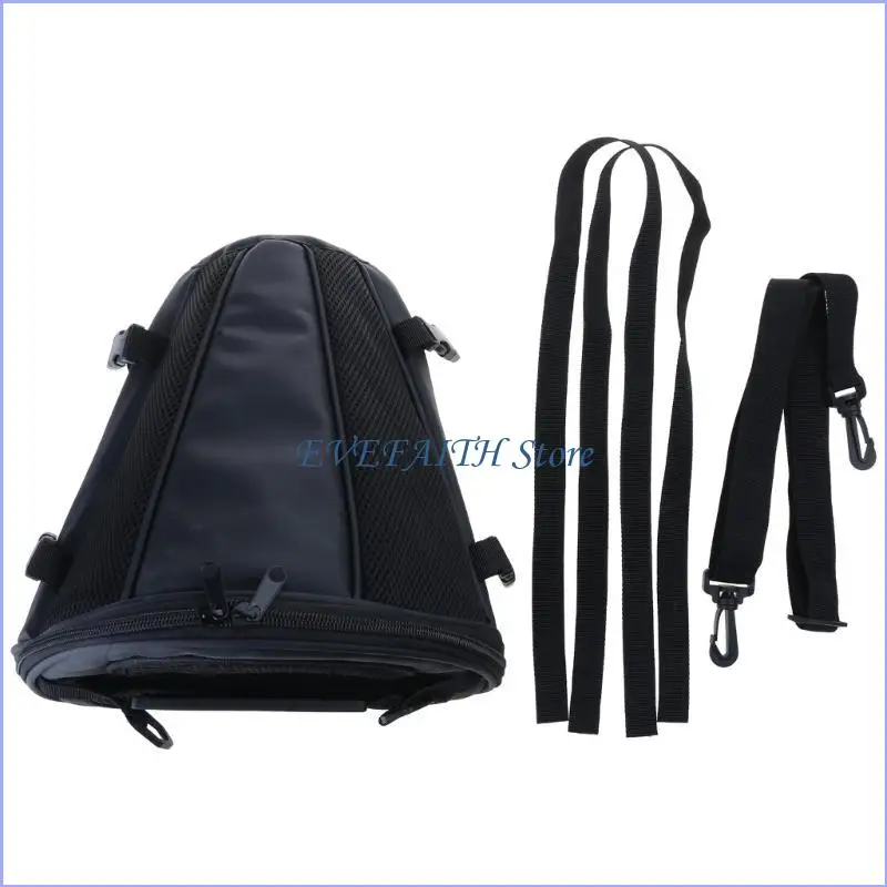 

124B Motorcycle Rear Seats Bag with Adjustable Strap Suitable for Helmets Storage Holder Backpack Expandable Travel Essential