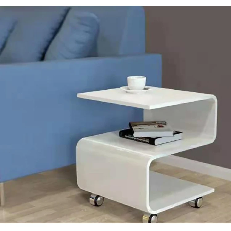 Creative Living Room Furniture S Type Transparent Acrylic Coffee Table Plexiglass Side Table