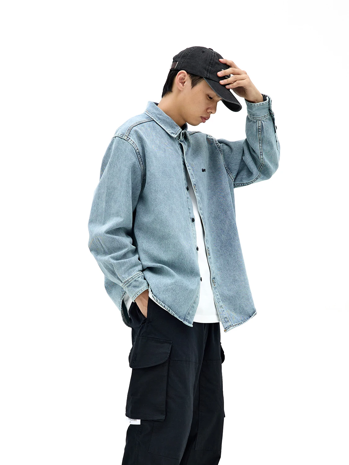 

Женская летняя рубашка LAPIVIMA из денима с вышивкой, винтажная, с длинным рукавом, воротником и пуговицами, средней длины