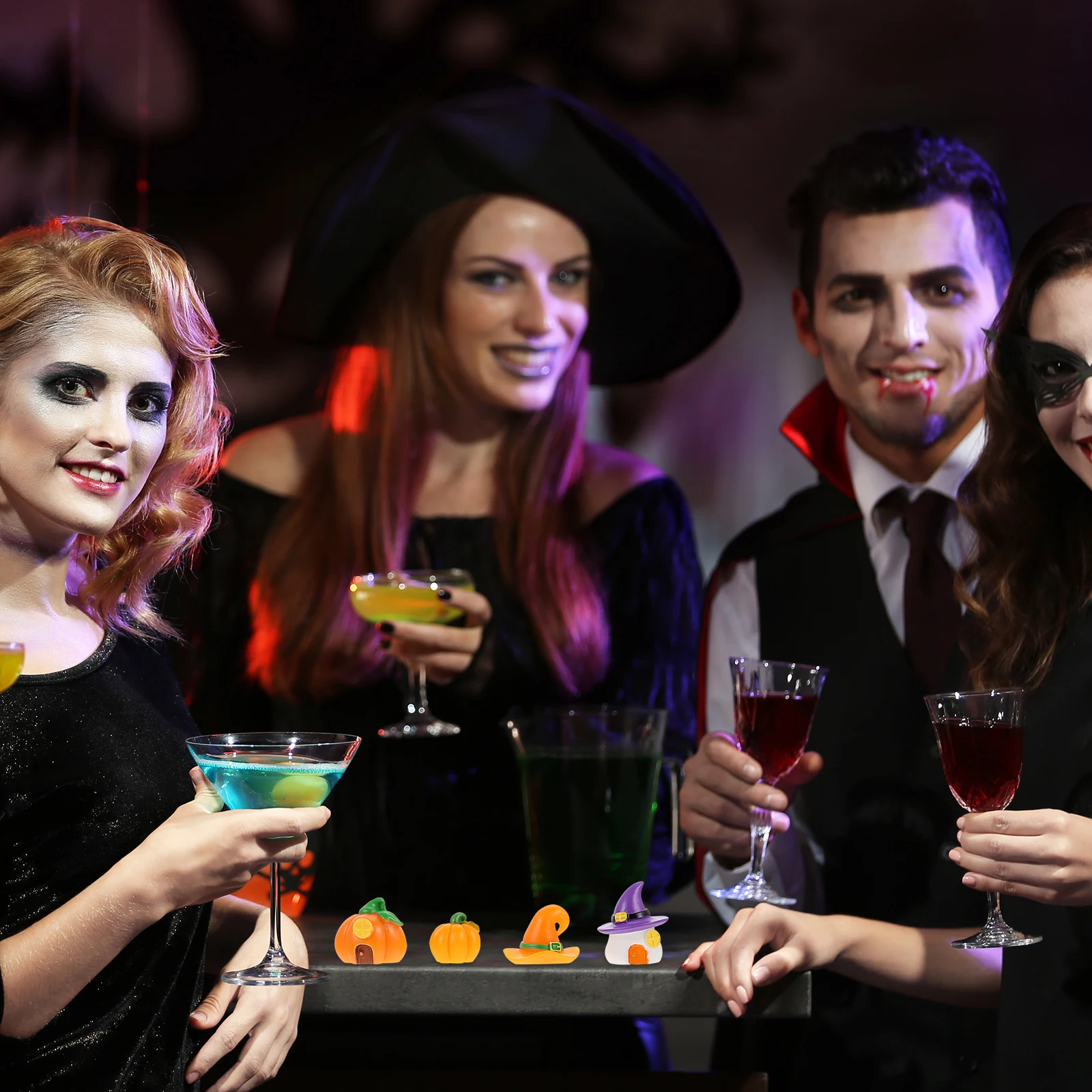 

8 Pcs Premium Resin Halloween Micro Landscape Ornaments Vivid Lifelike Vampire Ghost Decorations Garden Sculptures