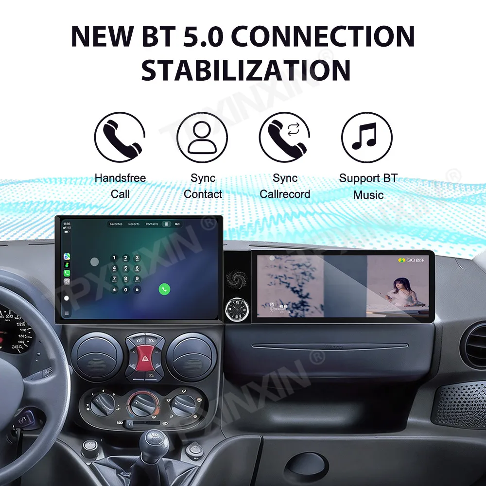 13.1+12.3 Inch Screen Car Radio For Fiat Doblo 2002-2017 Android Auto GPS Navigation Multimedia Video Stereo Receiver Head Unit