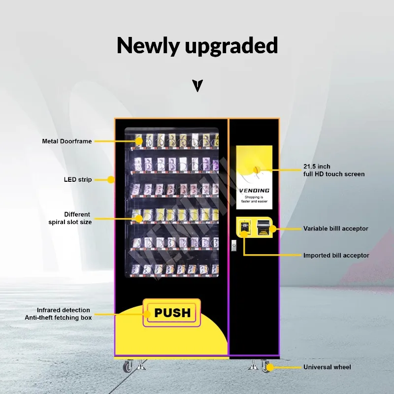 آلة بيع صغيرة رائجة البيع صديقة للمدرسة للوجبات الخفيفة والمشروبات والحلوى والشوكولاتة