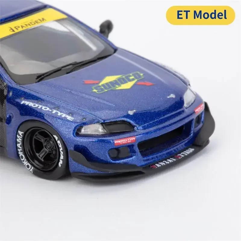 ET Model x Model Collect 1:64 Civic EG6 Mk5 Pandem Rocket Bunny Sunoco نماذج سيارات مصبوبة