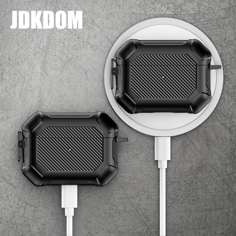 

JDKDOM Elasticity Switch Earphone Cover For Airpods 1 2 3 Shockproof Carbon Fiber Side-Switch Headphone Case For Airpods Pro 2
