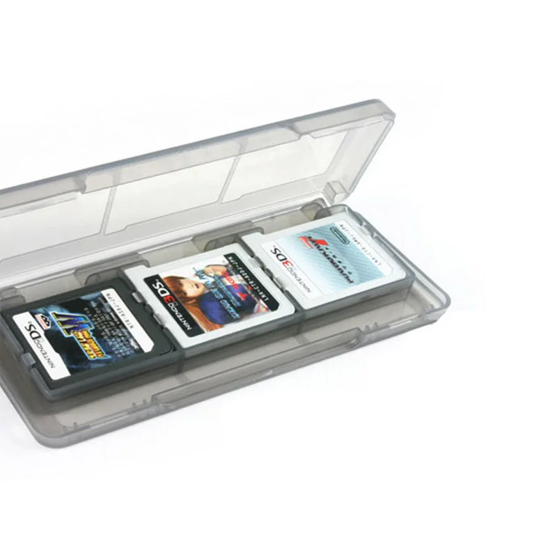 AT41Clear 6 in 1 Game Card Storage Case Cartridge Box for Nintendo 3DS XL LL NDS DSi