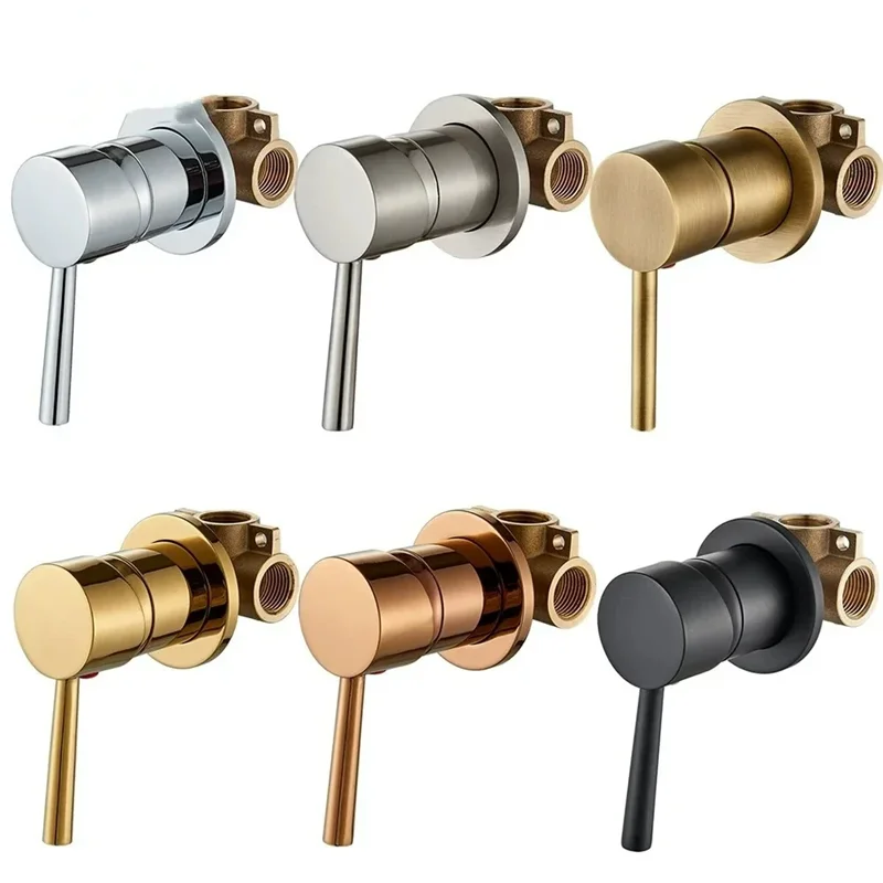 

Золотой смеситель для воды, душевой клапан, смесители для воды в ванной, разделительный клапан для душа, черный хром, круглый, твердая латунь, скрытая