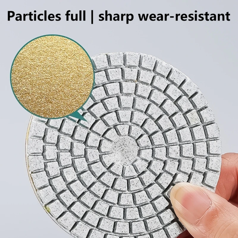 10Pcs Diamond Polishing Pads Backer Pad for Drill Grinder Polisher Pad for Stone Countertop Wet/Dry Polish Pad Kits