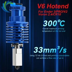 Kit de actualización de V6 Hotend, cabezal de impresión de alta velocidad para Ender 3/Ender 3 PRO/VORON 2,4, extrusora j-head para Ender 3V2/CR10, pieza de impresora 3D