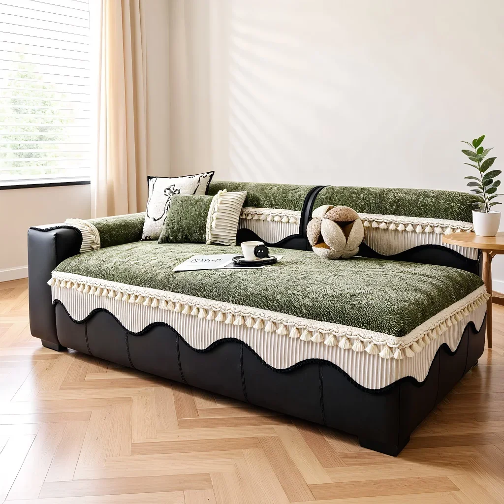 Chenille Sofa Cover Suitable for All Seasons Comfortable Skin Friendly Non Slip Seat Cushion Wear-resistant Cover Cloth Towel