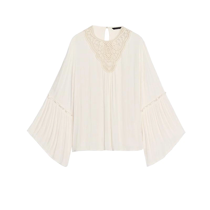 Lente Zomer Nieuwe vrouwen Lange Sve irt Gaas Draperie ronde Ne Gelaagde Decoratie Bell Bot Pendelen Sle Loose Fit