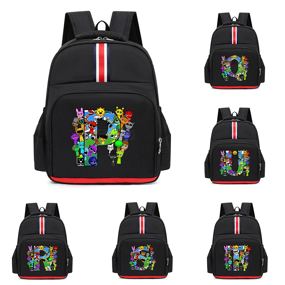 

Y2K Sprunki Music Incredibox Game Bagpack Funny Sprunki 26, алфавит A-Z, модный рюкзак Mochila для мальчиков и девочек, детский сад, начальный рюкзак