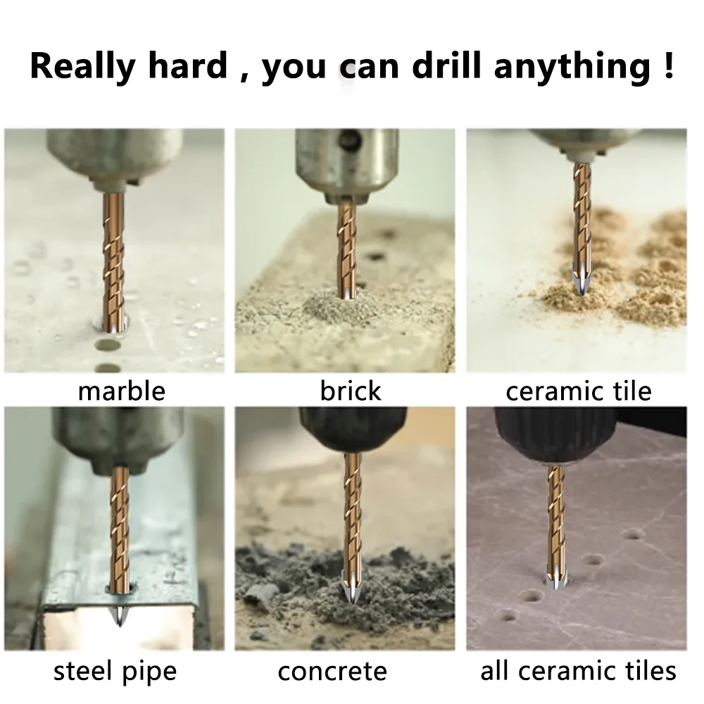 Cross Hexagon Tile Glass Cement Metal Ceramic Wood Plastic Hole Saw Triangle Alloy Drill Bit Size 5mm 6mm 8mm 10mm