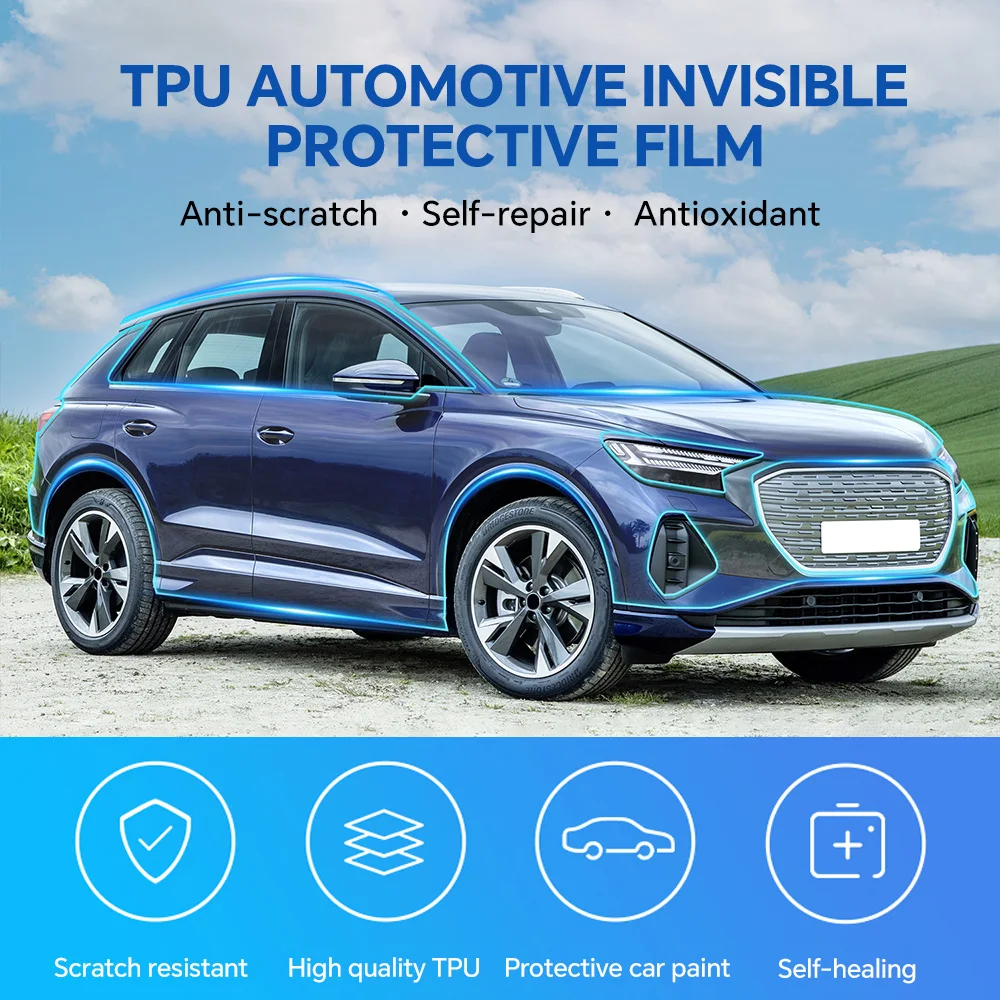 For Audi Q4 E-TRON 2021-2024 Paint Protection Film Anti-Scratch Clear Bra Car Pre-cut TPU PPF Resistant Self-adhesive Repairable