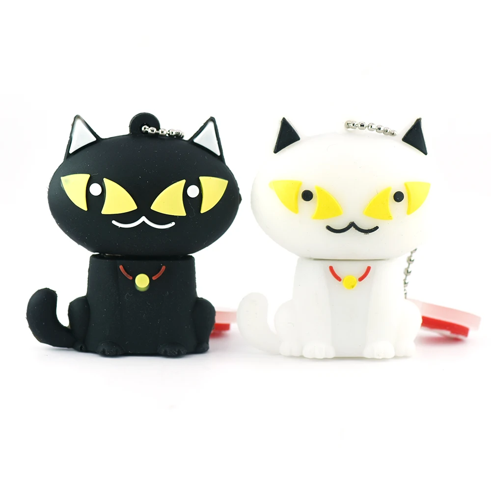 Clé usb de dessin animé mignon chaton 4 go 8 go disque U 16 go animal chat noir 32 go 64 go 128 go clé usb cadeau créatif