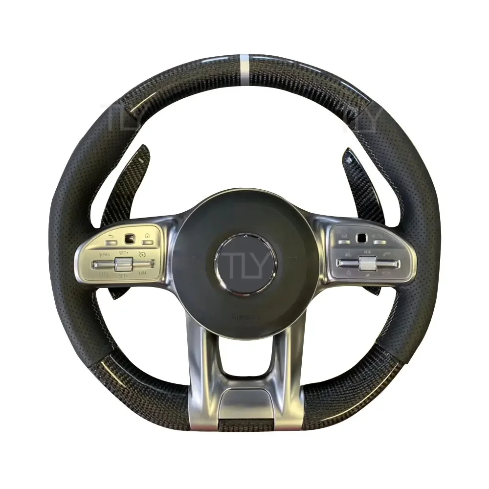 W211 W212 W221 W222 S63 C63 GLA45 C43 SLC For AMG W204 W205 CLA GLA 45 Carbon Fiber Steering Wheel