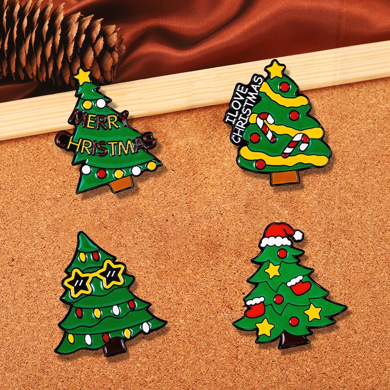 Albero Ginger Candy Man Santa Kitty Santa Hat Ghost Metal Badge Punk Animal Pins Gif Christmas Cartoon smalto Pin Christmas