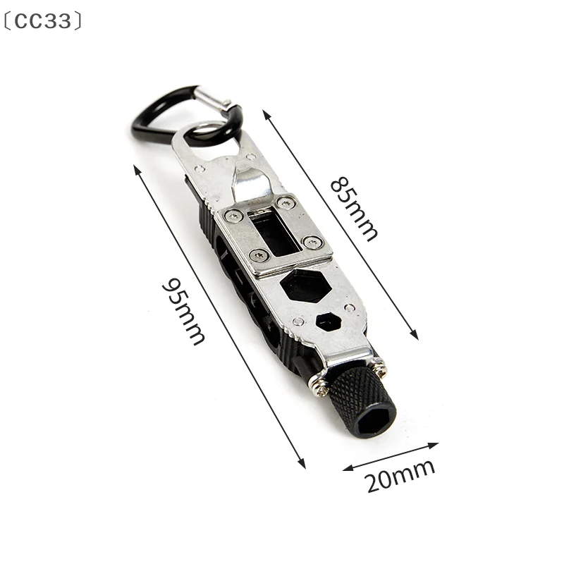 [CC33」 سلسلة مفاتيح صغيرة متعددة الوظائف EDC أدوات جيب محمولة من الفولاذ المقاوم للصدأ 1 قطعة {2025}