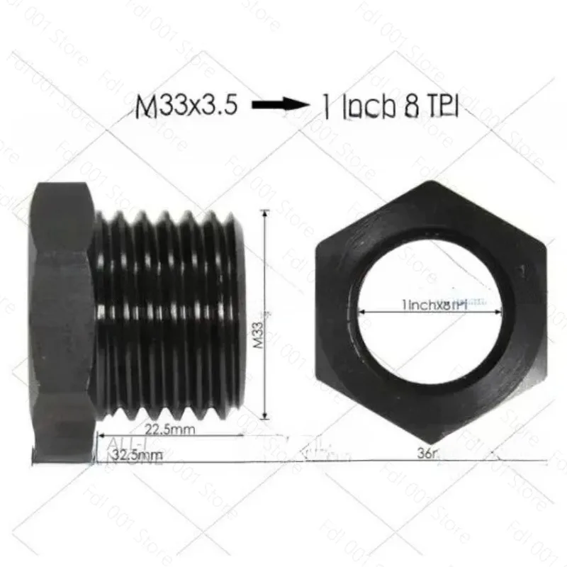 For ASP Adapter for Wood Lathe Chuck M33X3.5/1 Inch 8 PI to M18x