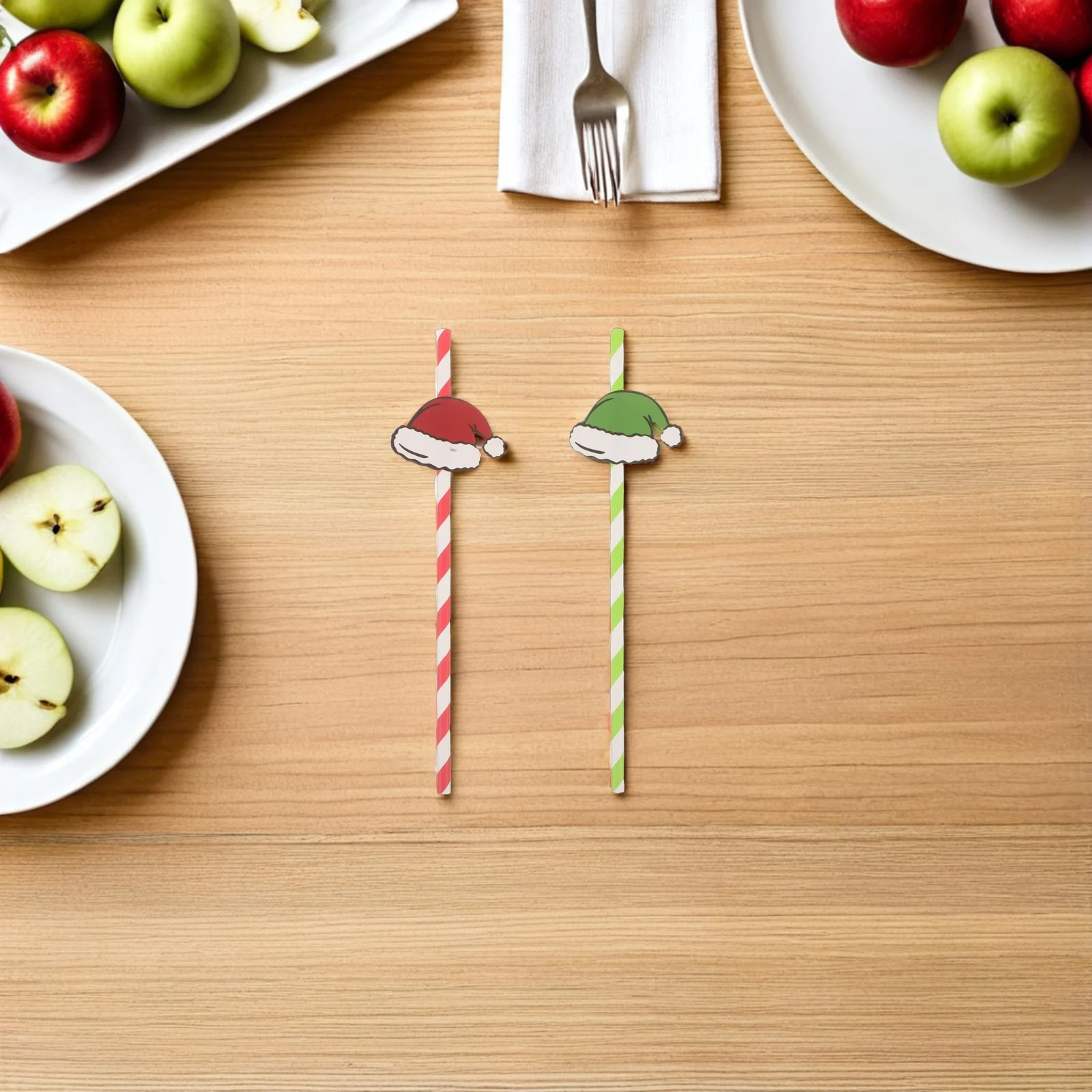 

40Pcs Christmas Paper Straws Candy Cane Stripe Disposable Drinking Straws for Holiday Party Christmas Cocktails Dessert Table