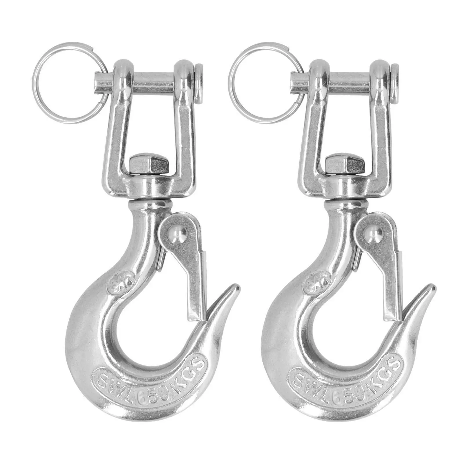 

Stainless Steel Lifting Clevis Chain Hook with Safety Latch Linear Bearing Rigging Accessory 304 Quality