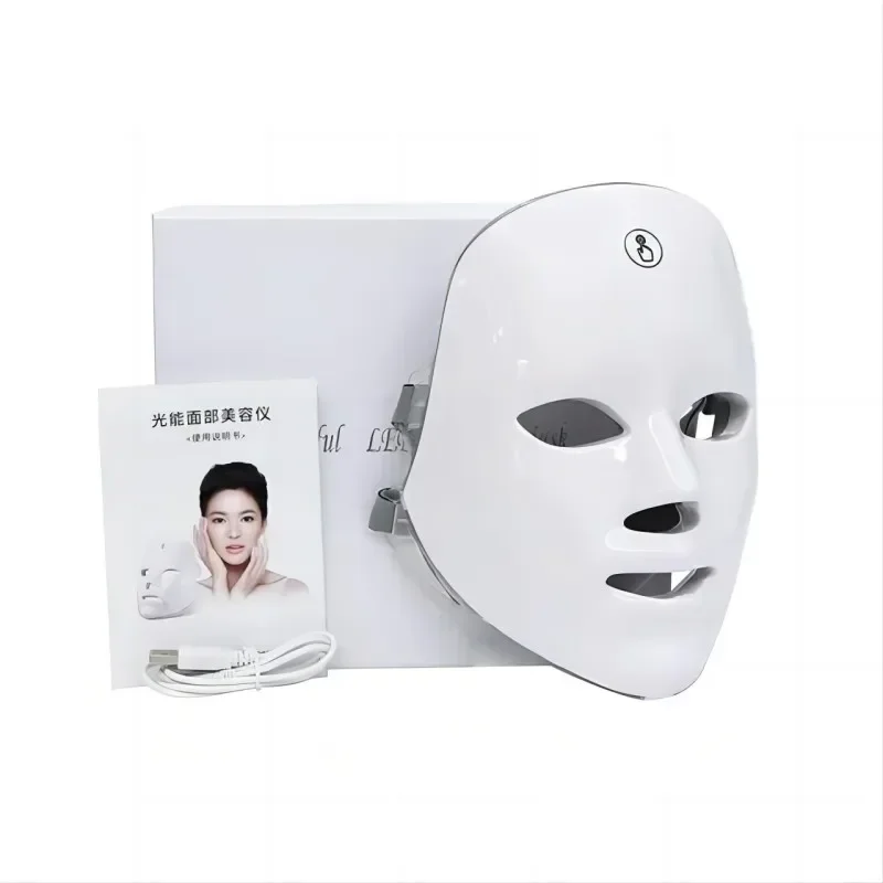 Masque LED sans fil photon rouge thérapie anti - âge anti - rides acné 7 couleurs masque soin de la peau beauty meter