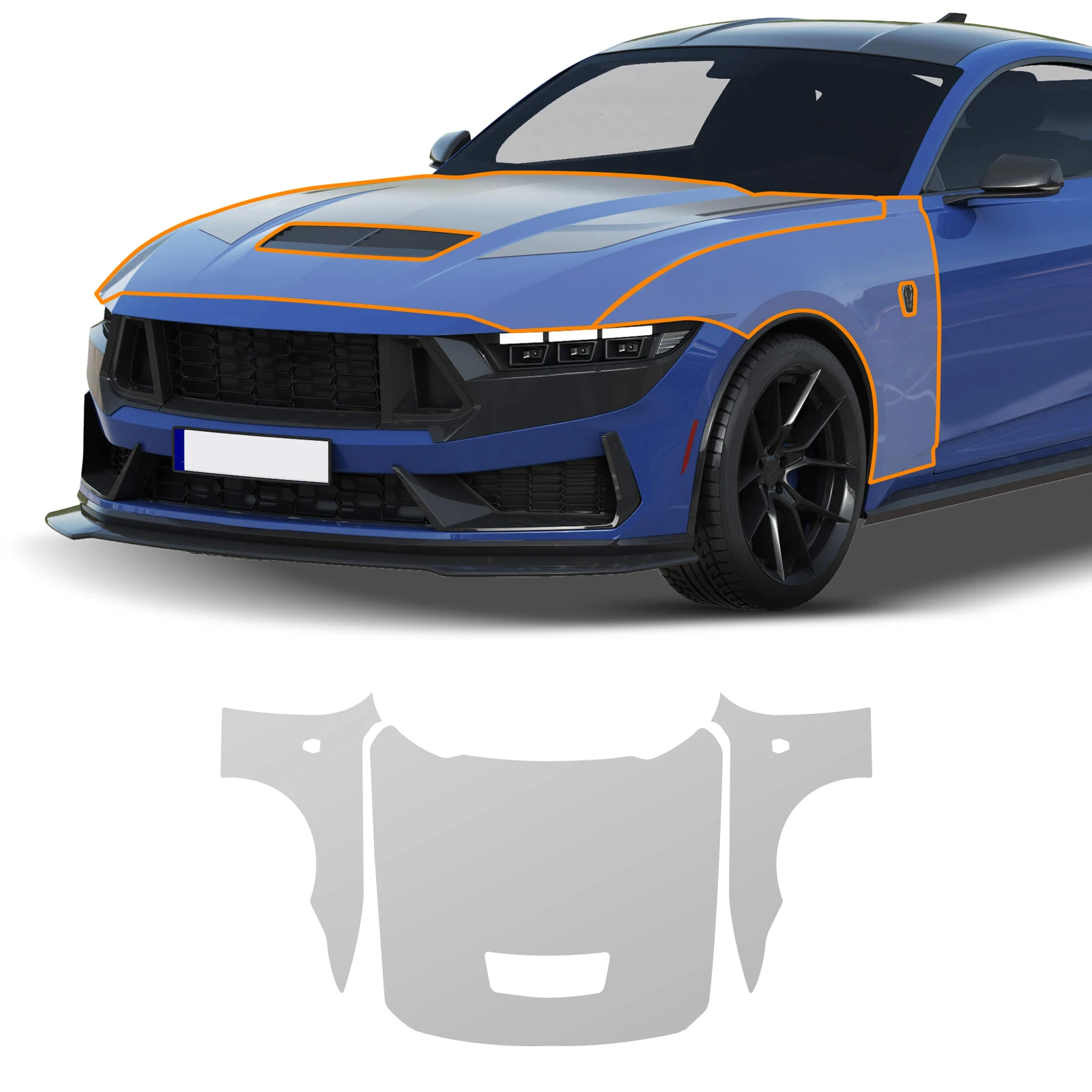For Ford Mustang Dark Horse GT 2024-2026 Invisible Car Wrap TPU Film Protective Layer Scratch Resistant Car Parts Accessories view 4