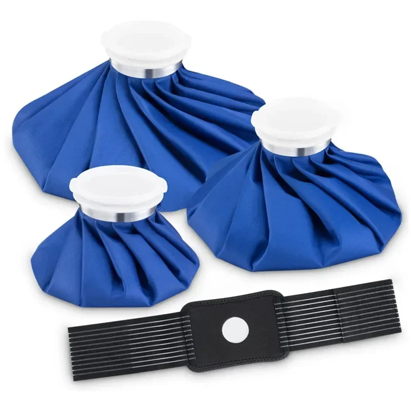 Ice Cold Pack Reusable Hot Water Bag for Injuries, Hot & Cold Therapy and Pain Relief with Elastic Breathable Support Wrap