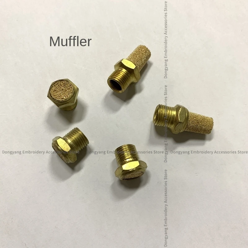 1PCS Solenoid Valve Muffler Copper Mouth Muffler Thread Outer Diameter 9.3mm Silencer Computer Embroidery Machine Accessories