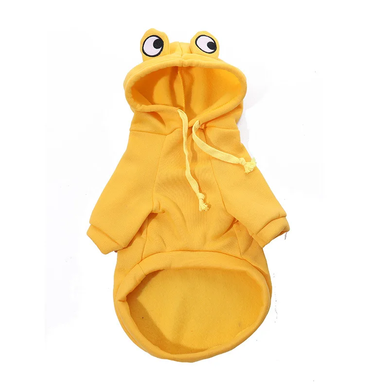 Autumn Dog Frog Hoodies for Small Dogs Cat Soft Warm Cozy Fleece Clothes Puppy Costume French Bulldog Chihuahua Pet Sweatshirts