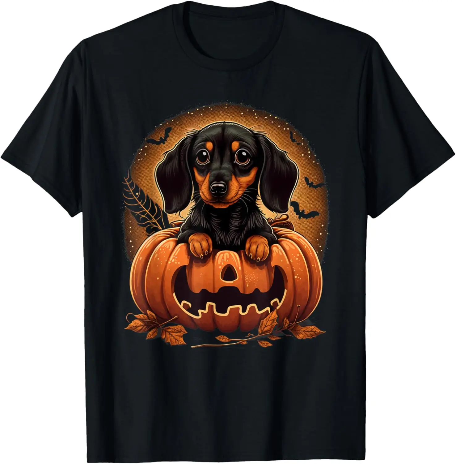 Kürbis Dackel Kostüm auf Dackel Halloween T-Shirt