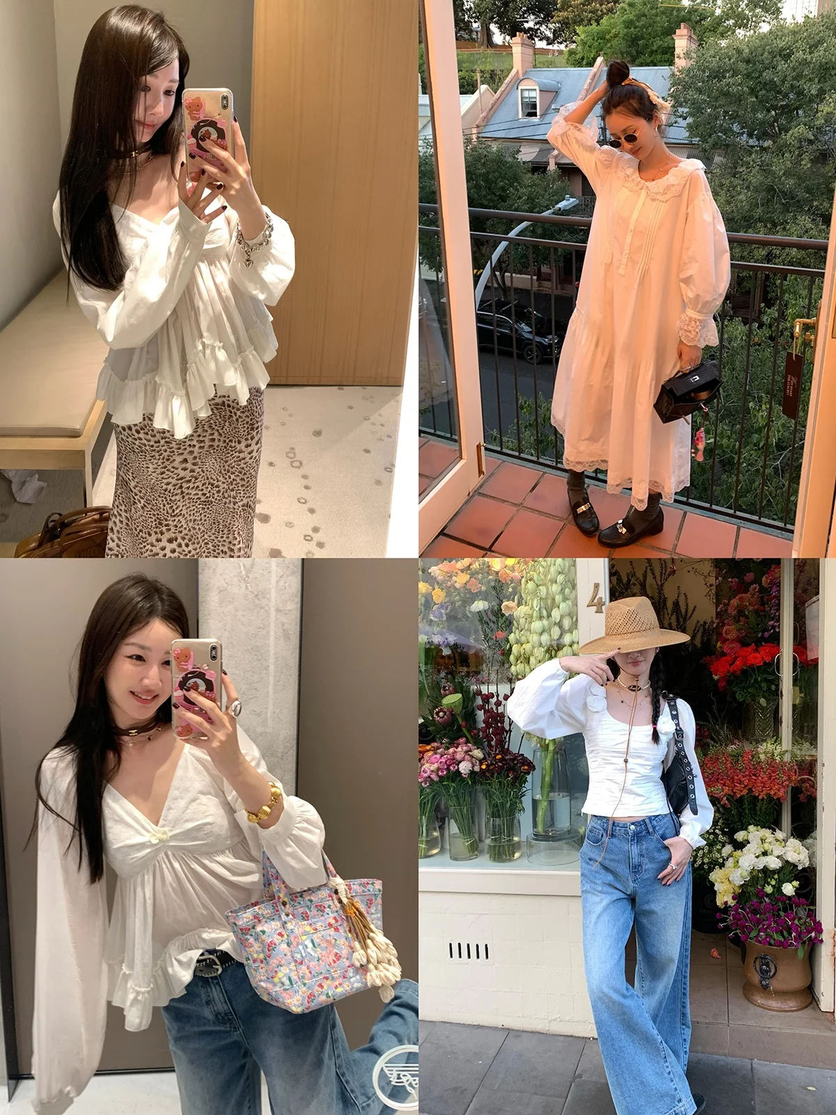 

Romantic Bubble Sve Cotton Dr Top Asghike Summer Cotton Series 2024 Spring New Sle Vcruan Women's Busin Casual irt