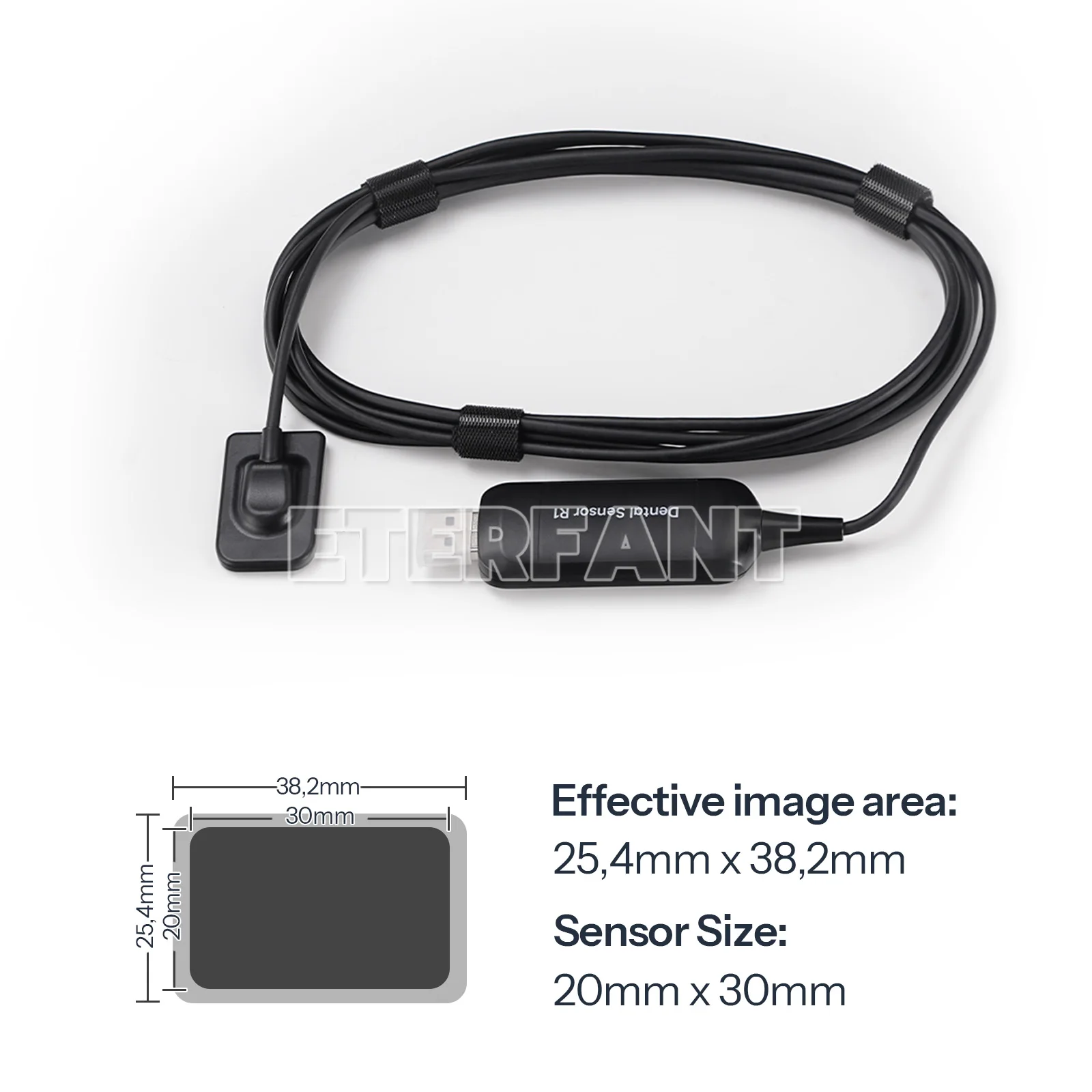

ETERFANT Dental Xray Imaging System Intraoral RVG Digital X-Ray Sensor Size 1 25.4*38.2*4.4mm