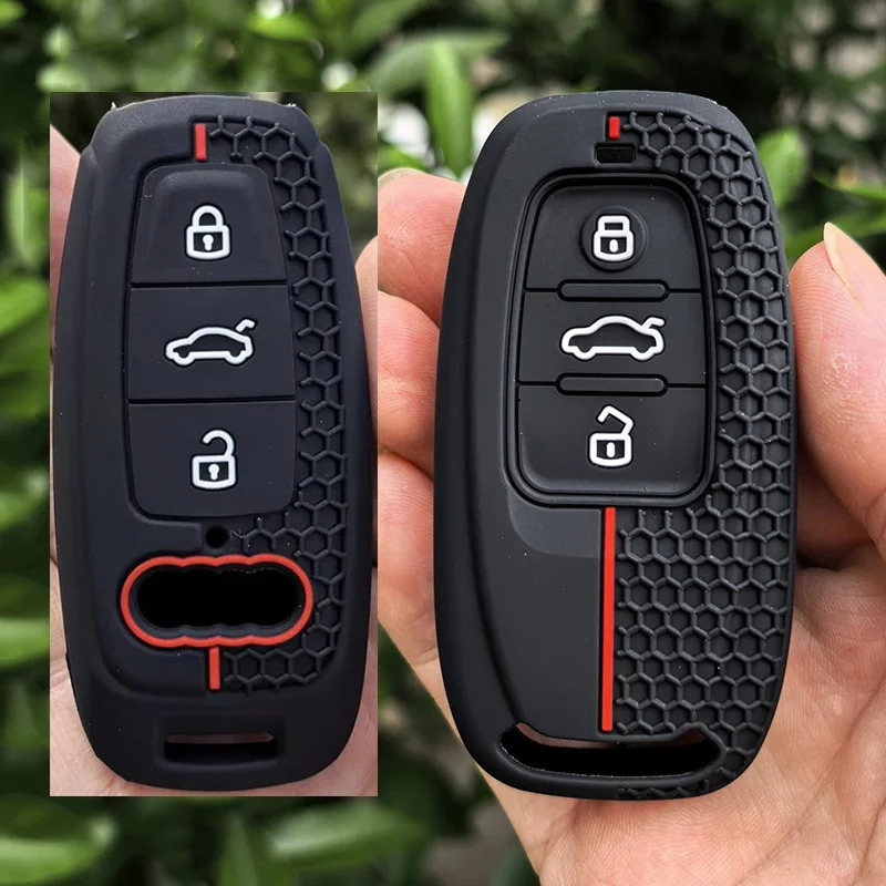 Silikon Auto Smart Key Fall Abdeckung für Audi A3 8Y A4 A6 A7 A8 E-tron Q5 Q8 C8 D5 Auto Styling Schutz Shell Halter Zubehör