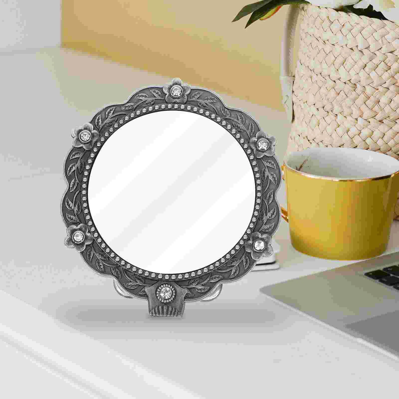 Desk Handheld Mirror Travel Pocket Wallet Zinc Alloy Mirrors Folding Makeup