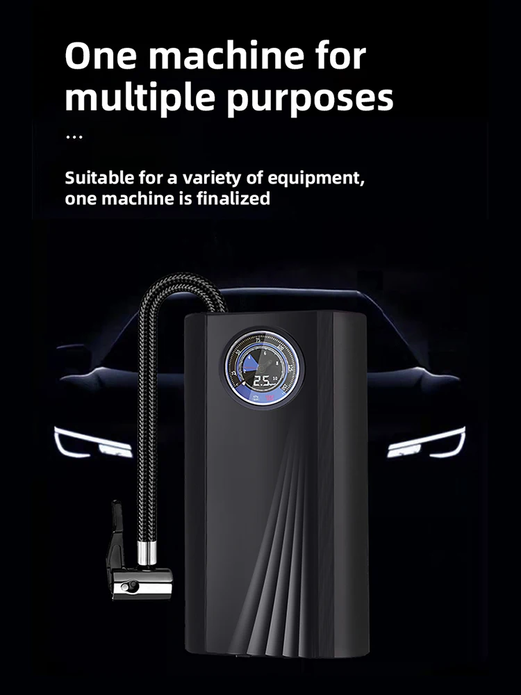 12V Mini Tire Pump Quick Inflating  Handheld Air Pump High Precision Electronic Inflatable Pump Cigarette Lighter for Car Auto