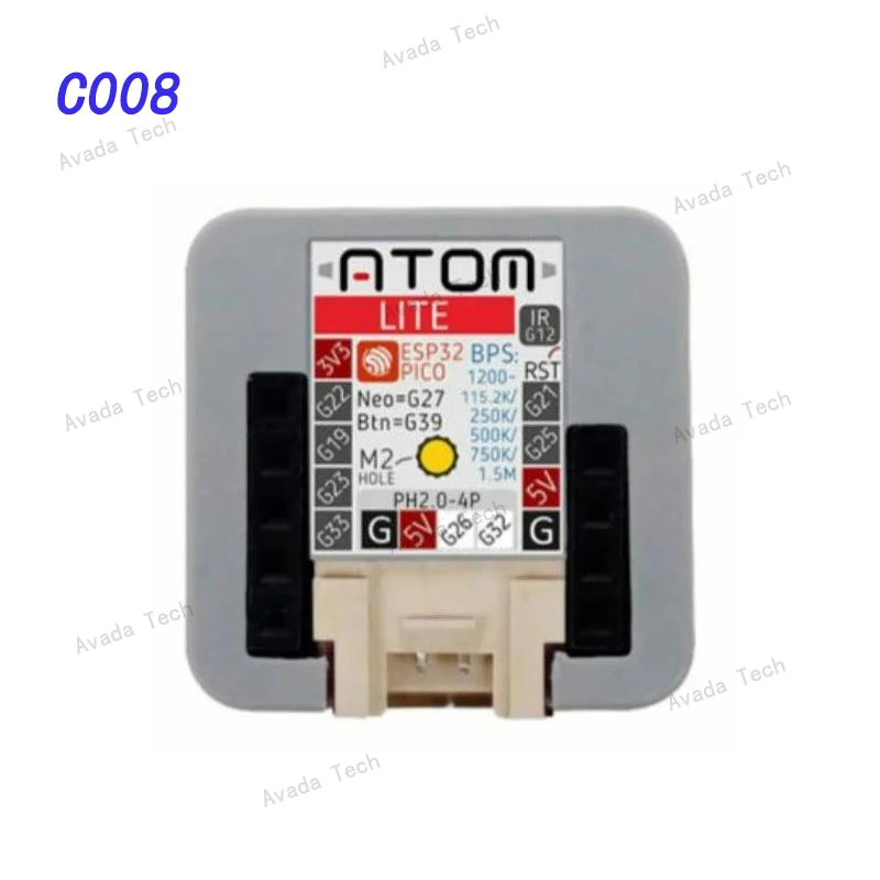 Avada Tech C008 Atom Lite, which has a size of only 24*24mm, is a very compact development board