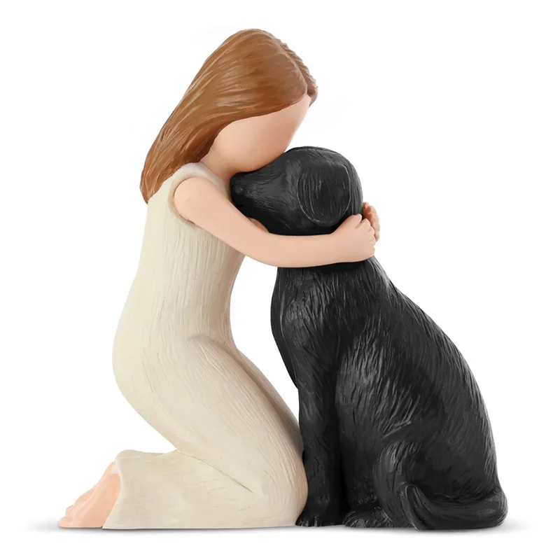 Love My Dog Figurines Statues, Dog Angel Friendship Remembrance Gifts, Sculpted Hand-Painted Figures For Dog Lovers