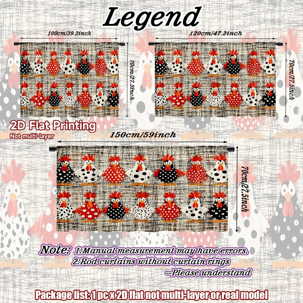 2D flat 1pc Country style Polka Dot Cartoon Chickens Digital printing living room storage shelves, and laundry room make your