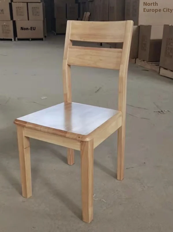 *Modern Nordic Solid Wood Dining Table Chair Set with Backrest Stool Simple Design for Hotels Restaurants Schools Classrooms