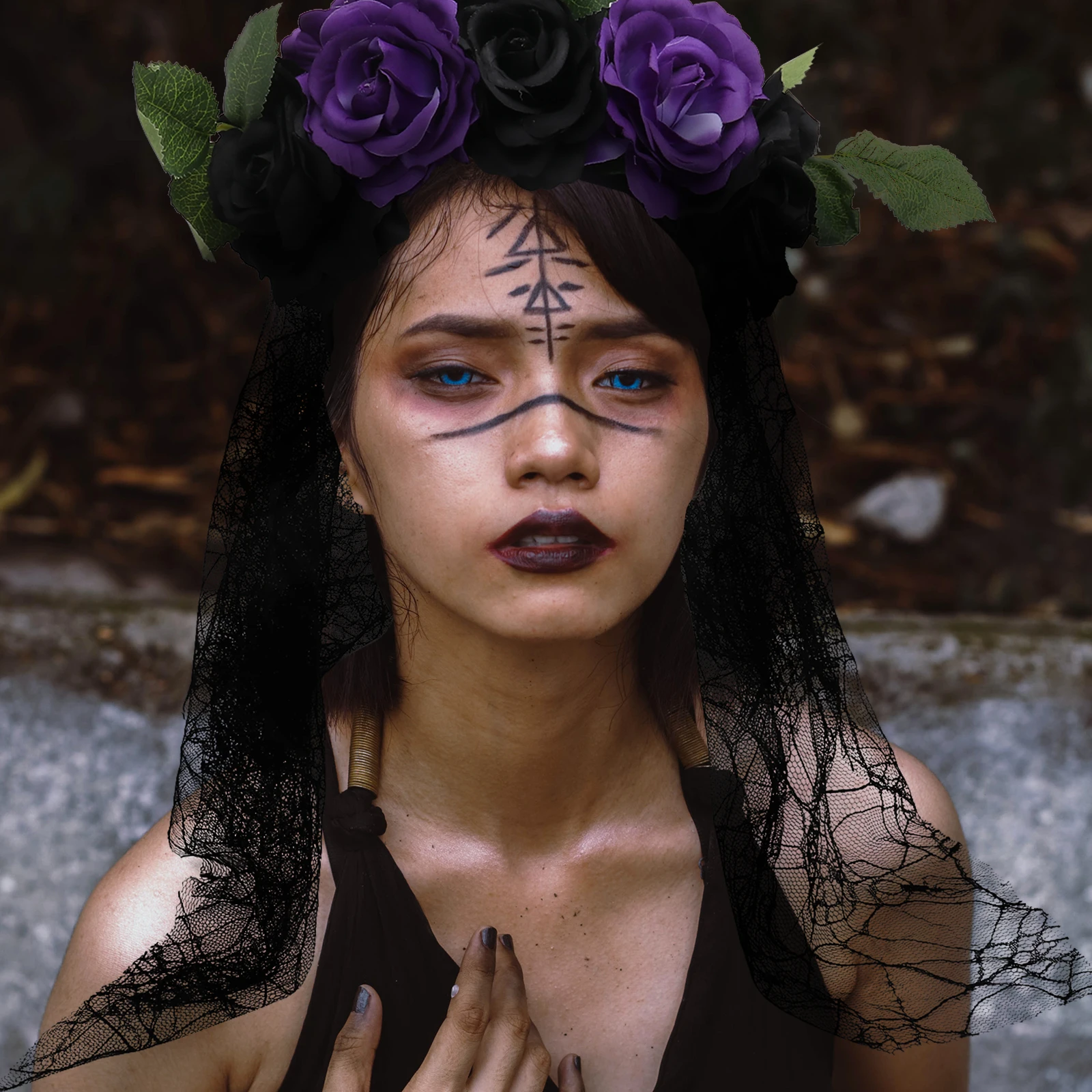 

1Pcs Romantic Lace Rose Hairband Wedding Decorative Female Headband Party Hair Hoop Flower Headdress Accessory