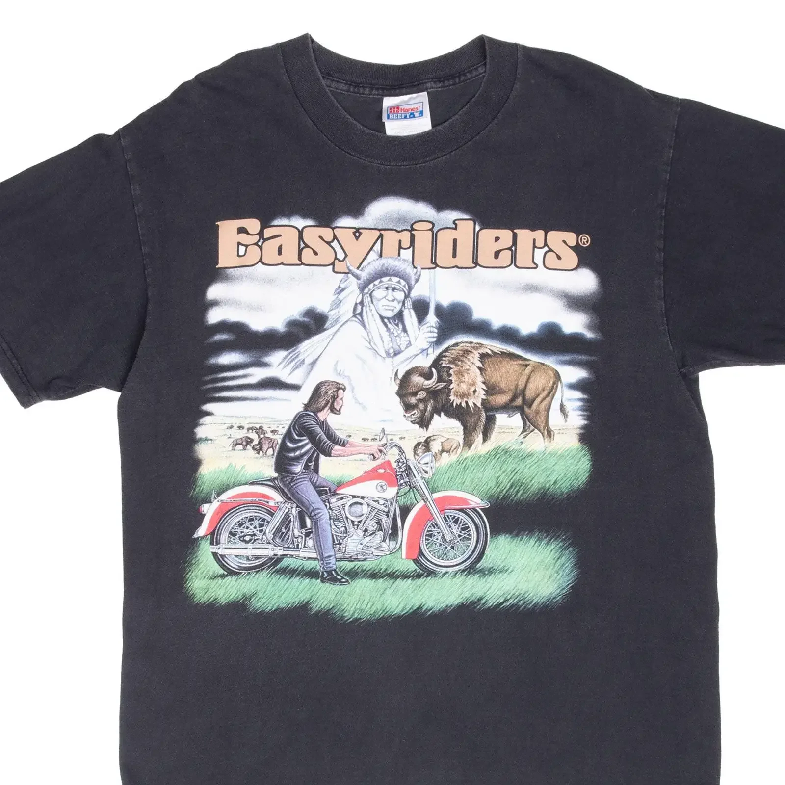 Vintage easyriders indian spirits scottsdale arizona biker tee shirt 1990s size large vintage Washed homme Comfortable Slightly