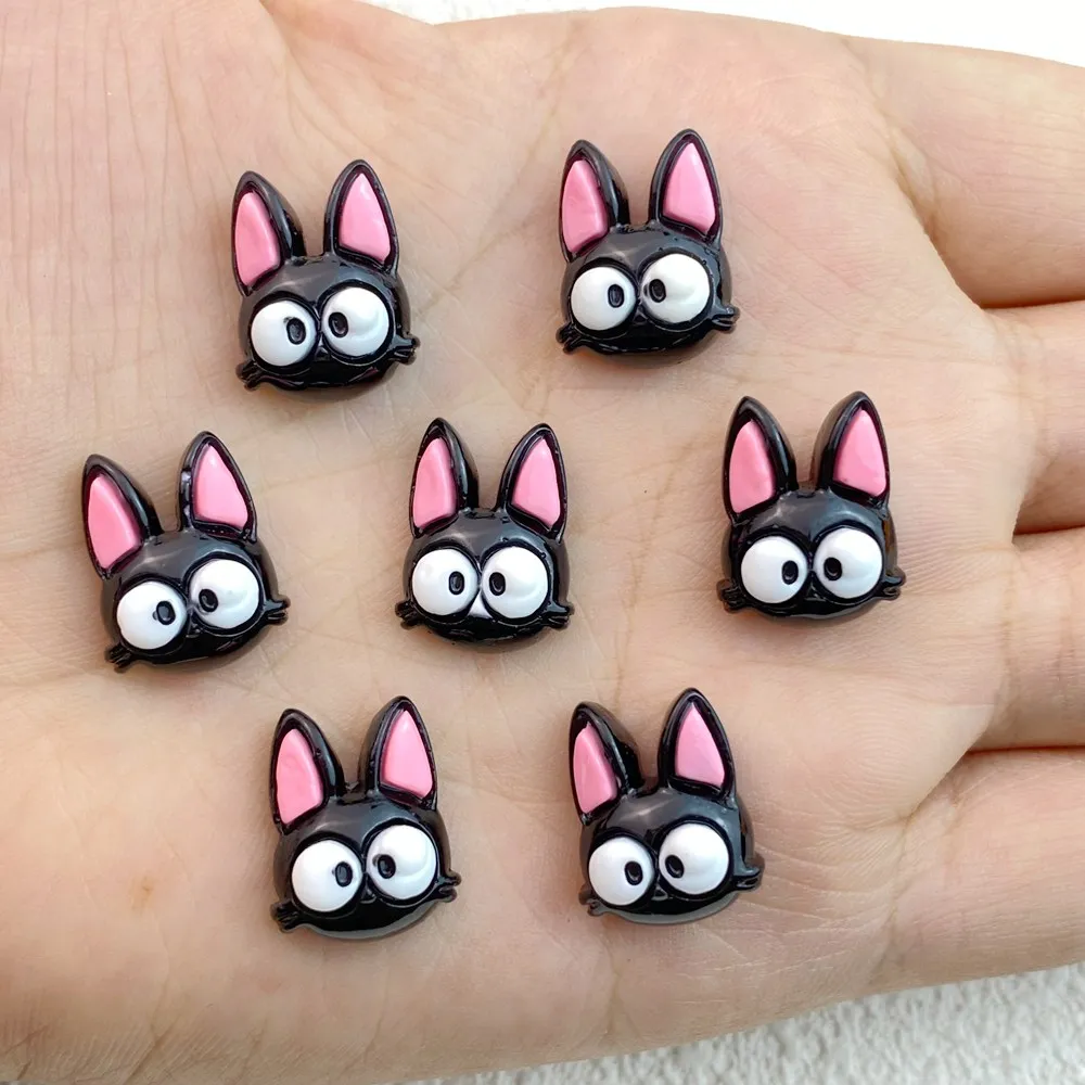 10/20Pcs New Cute Resin Cartoon Black Cat Flat Back Manicure Parts Embellishments For Hair Bows Accessories Free Shipping