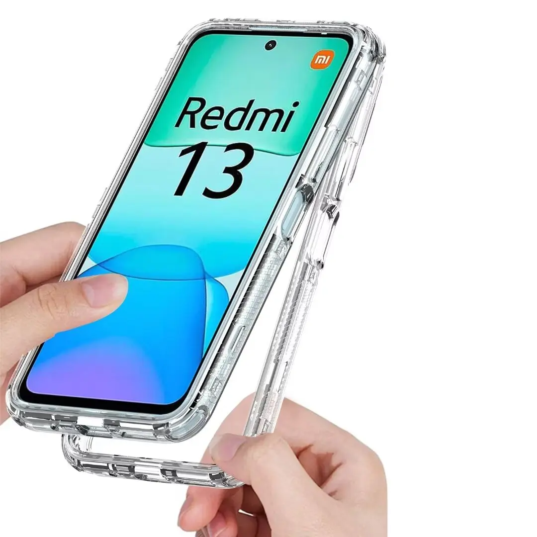 Transparent Cell Phone Case 3 in 1 For Xiaomi Redmi 13 4G /Note12pro 4G / Redmi 10C Drop-Proof Shock-Proof Effective Protection