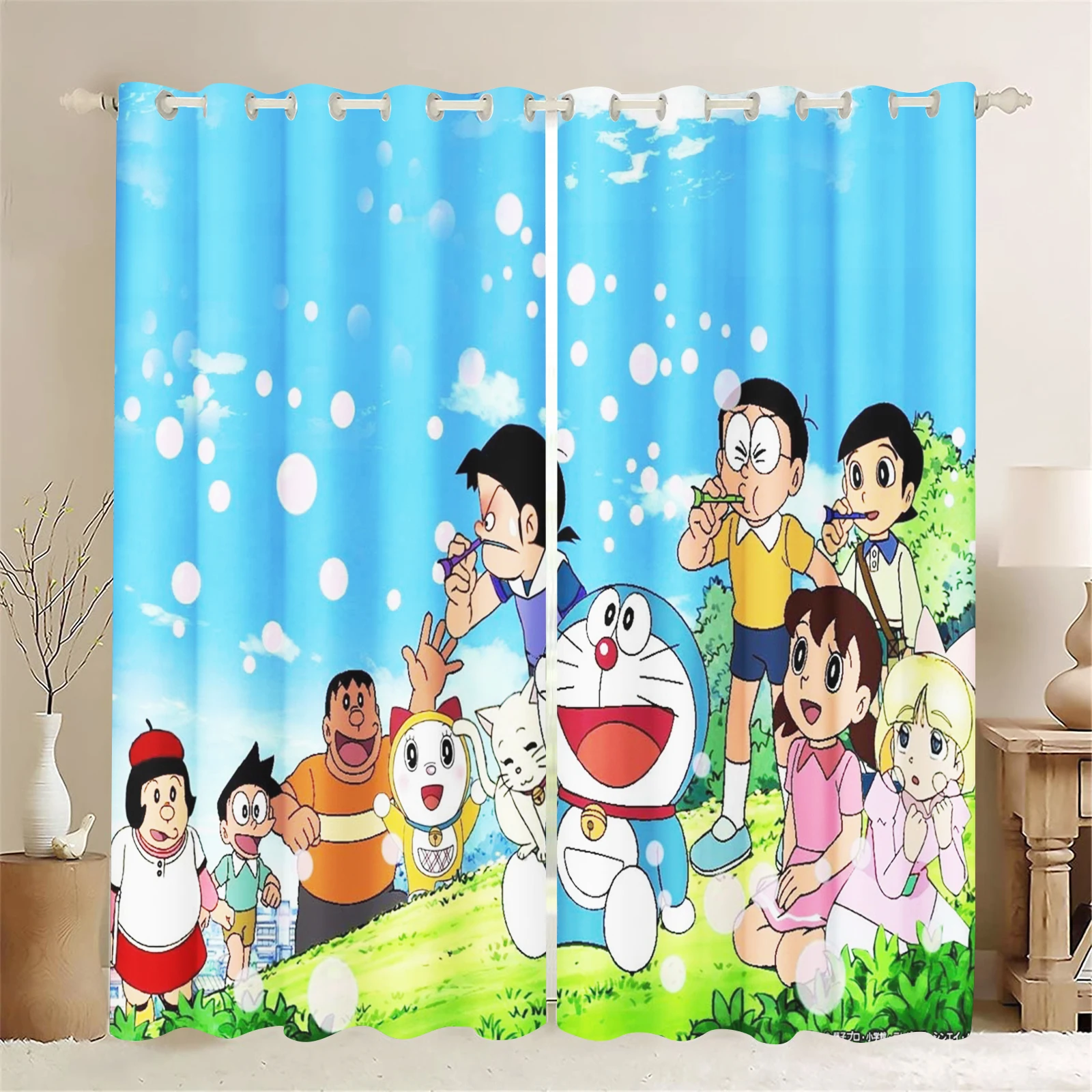 الأزرق الكرتون Customi الأطفال أنيمي الثانوية يوان الستائر غرفة المعيشة تعتيم مخصص مانغا #2
