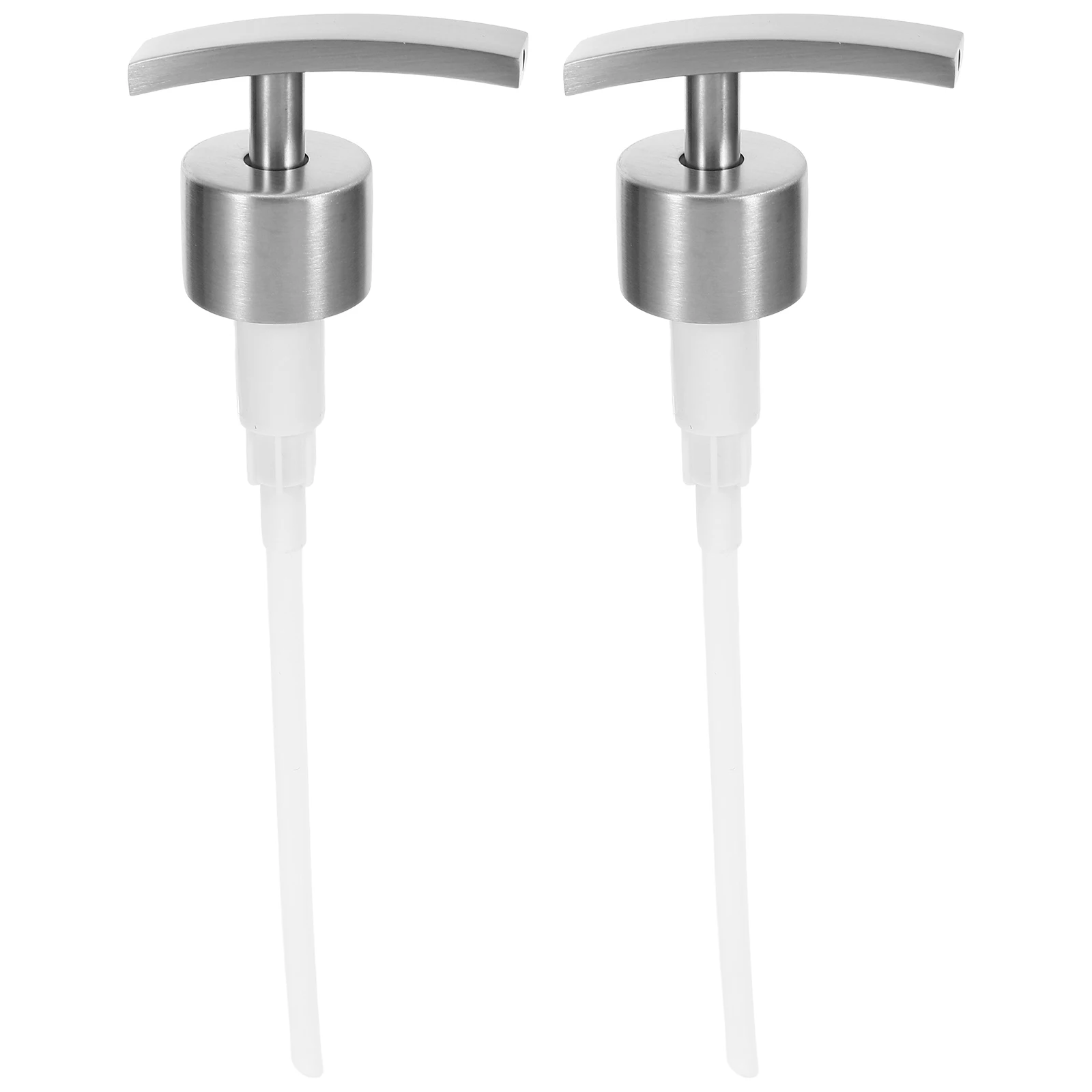 

2pcs 2 Stainless Steel Pump Heads Lotion Dispenser Bottles Shampoo Soap Replacement 2.5cm Fit High Viscosity Travel Reusable