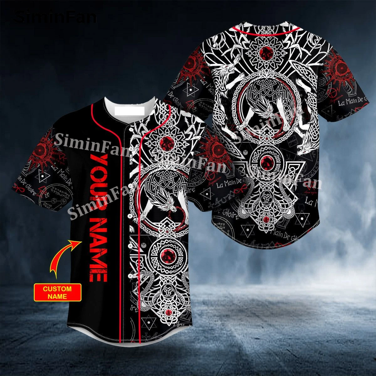 

Custom Name Wolf Gloire Viking Tattoo 3D Full Printed Mens Baseball Tee Jersey Shirts Male Summer Collarless Top Unisex Tshirt